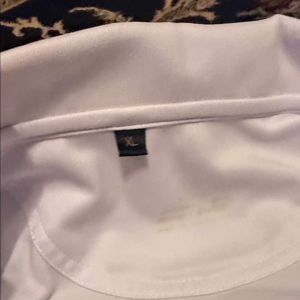 White Men's Long Sleeve Golf Shirt - Picture 2 of 3
